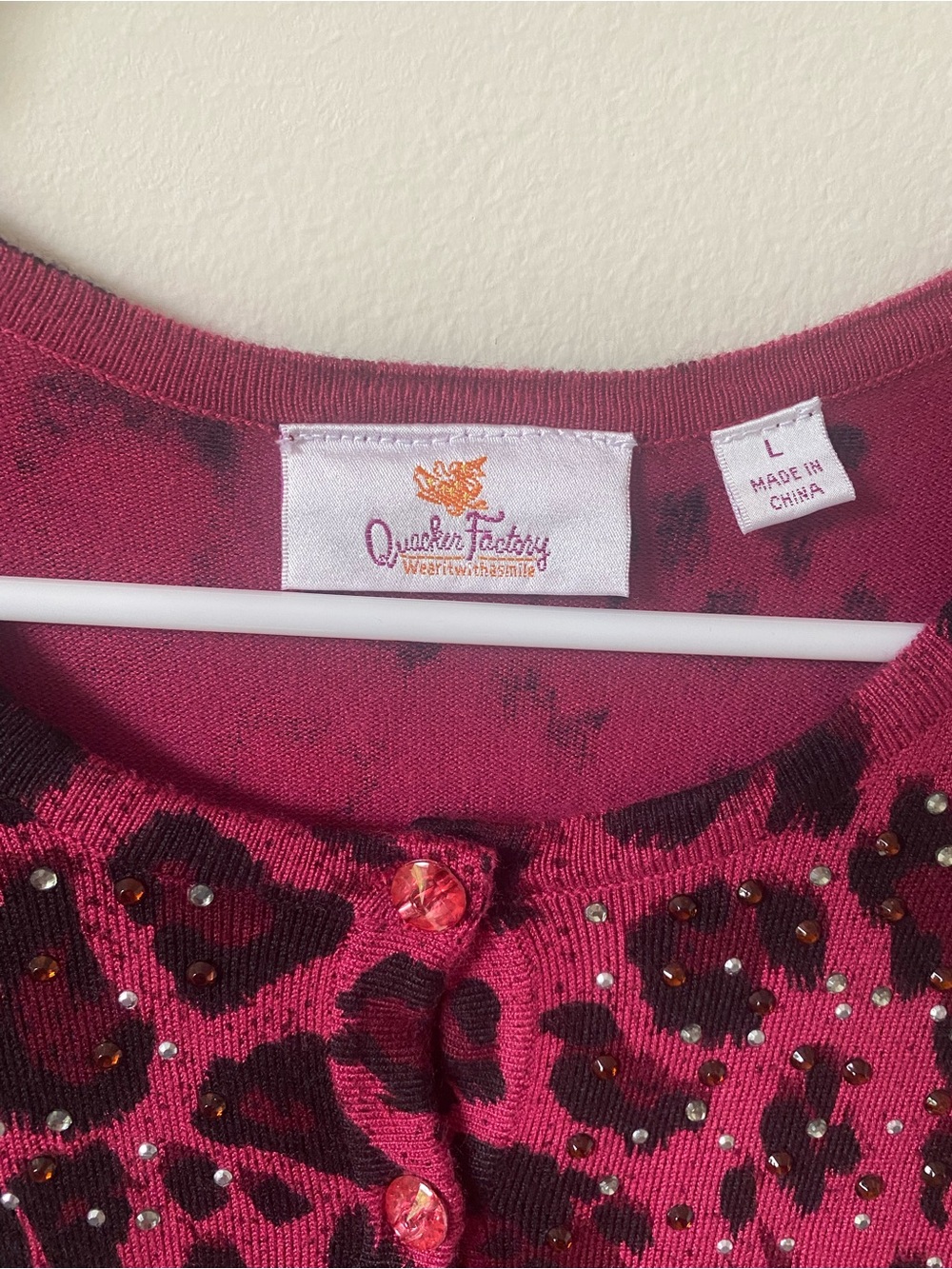 Quacker Factory Leopard Print Button Down Cardigan - Picture 4 of 6